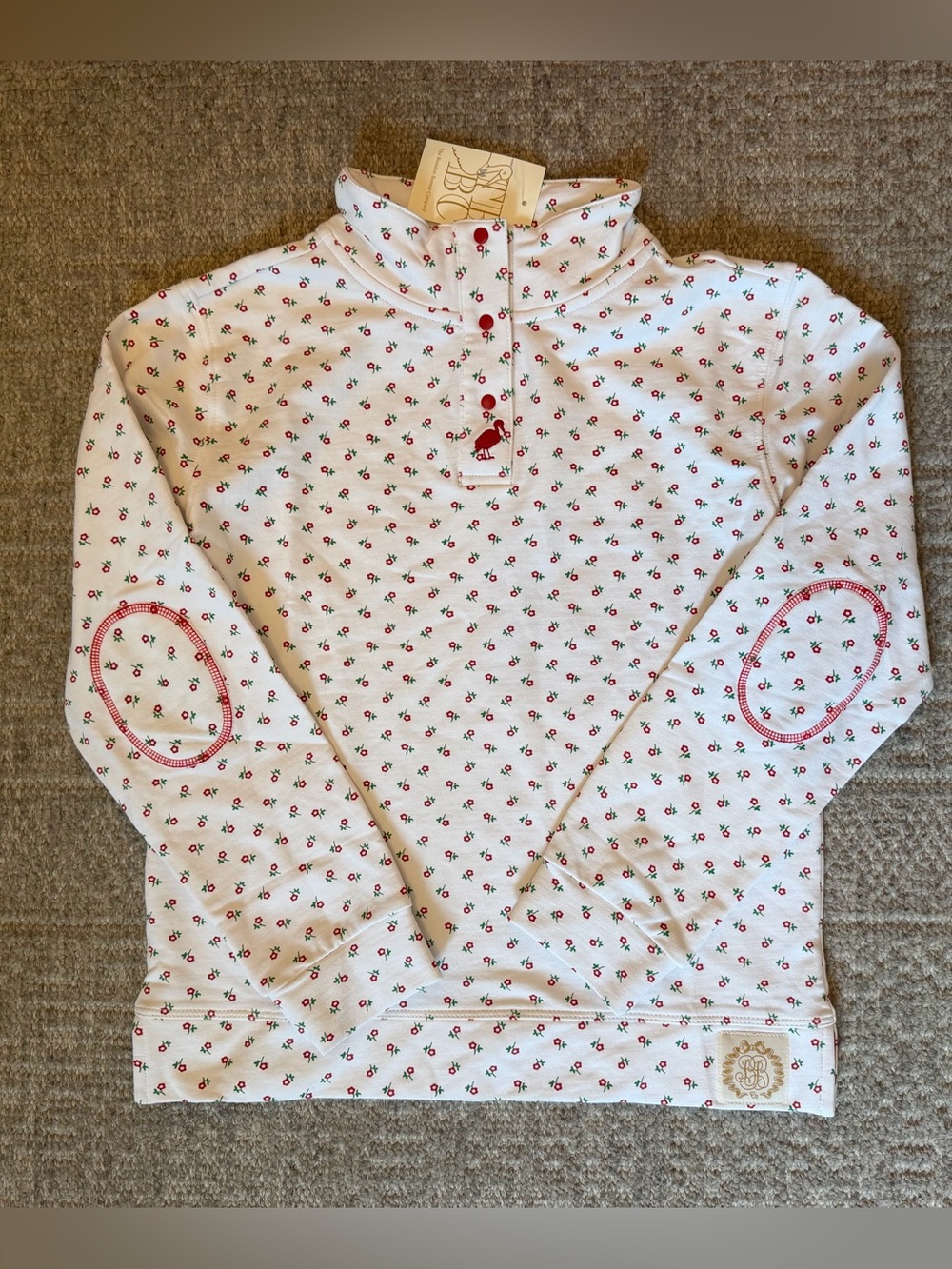 NWT TBBC Beaufort Bonnet Company Girls red floral sweatshirt size 10